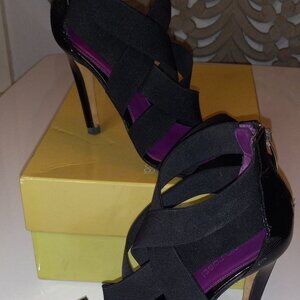 Vintage Retro Sergio Rossi Black Leather Zipper Heels 7 Italy 37 w/Box Org.$695!